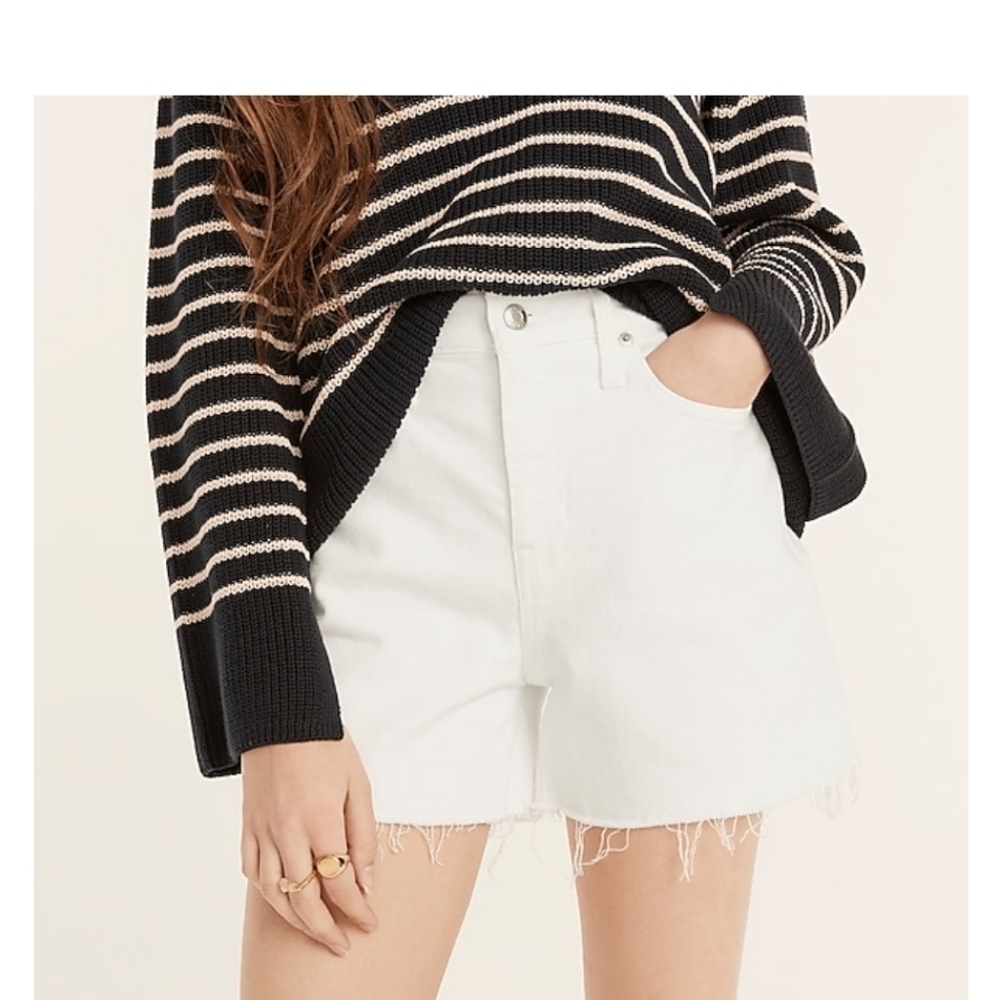 J.CREW High-rise denim short in white Size 25